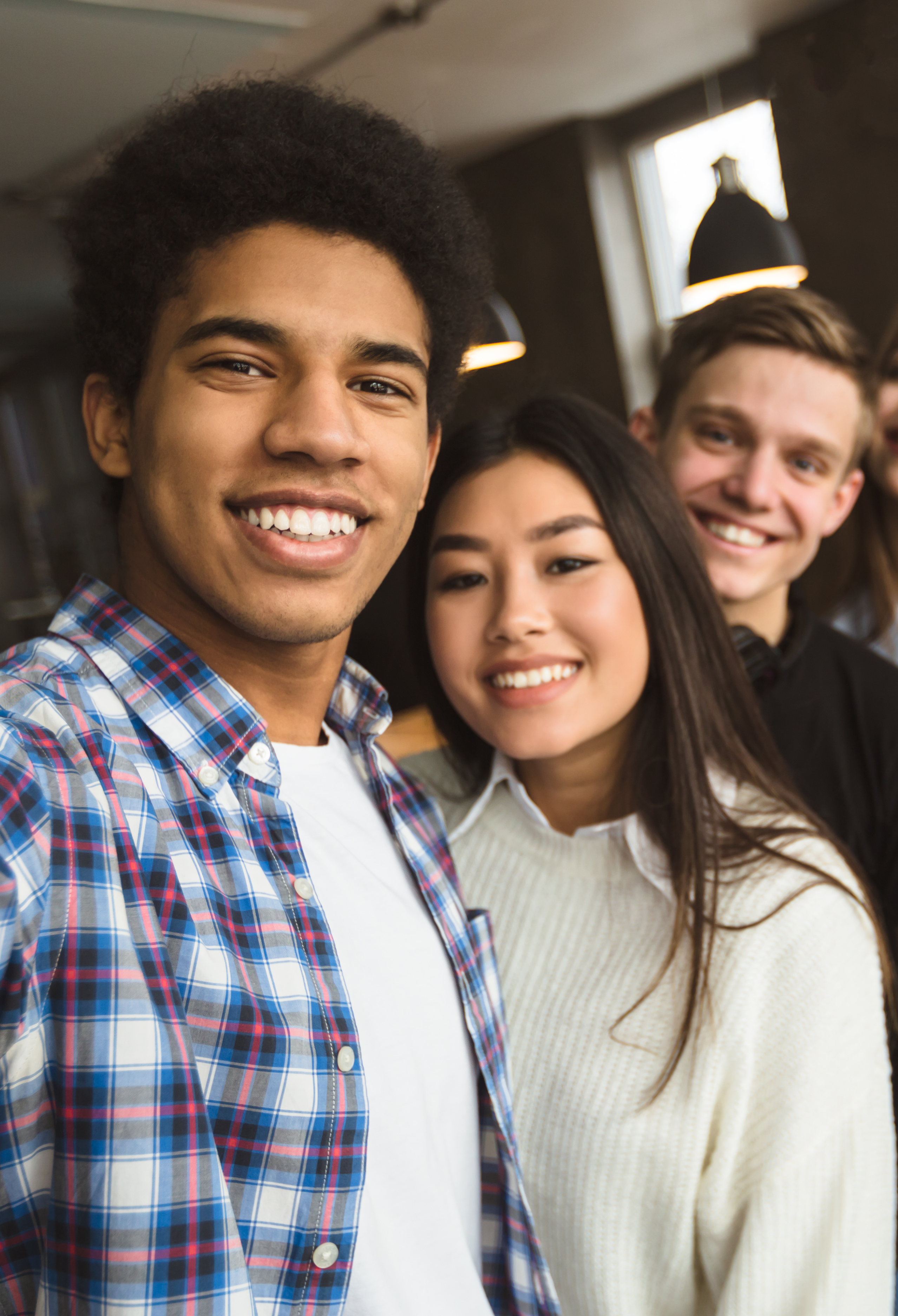 happy students walking